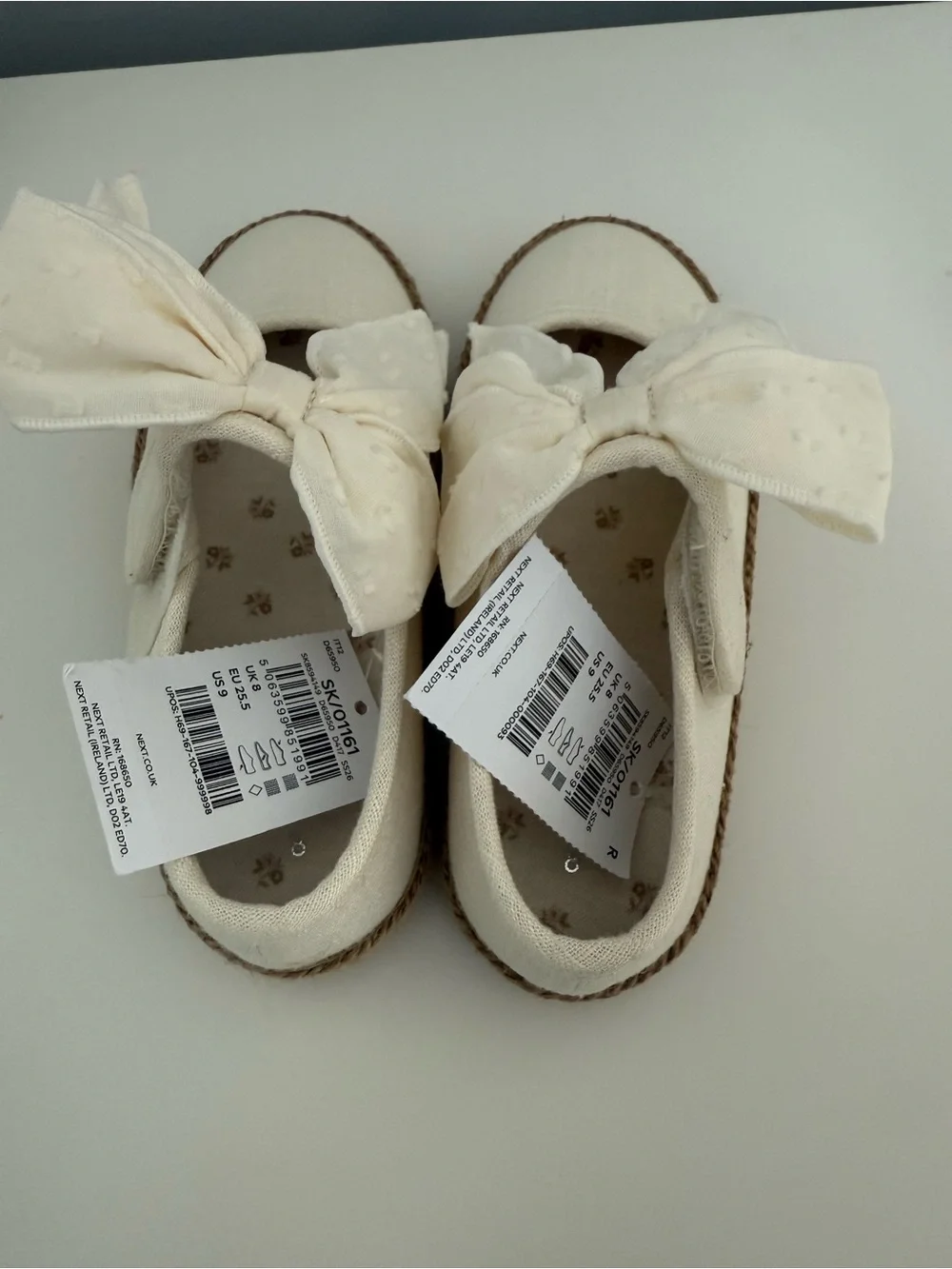 next Cream Bow Espadrille Flats for Girls